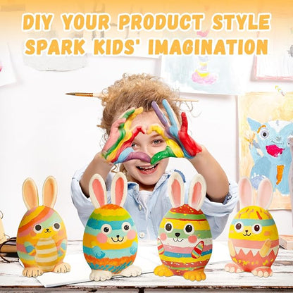 Paint Your Own Bunny Lamp Kit, Art Supplies Arts & Crafts Kit for Kids Age 4-8, Unique Easter Rabbit Egg Gift, Creativity Painting Kit Toy for Girl Boy Birthday Gift Ages 3 4 5 6 7 8 9 10 11 12+