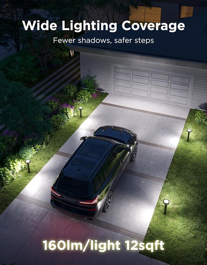 Govee Outdoor Pathway Lights 2, IP66 Waterproof, 60+ Scene Modes | for Yard, Garage, Garden, Lawn, Outdoor Decor, Works with Alexa, Google Assistant, Matter, Wired 4 Pack