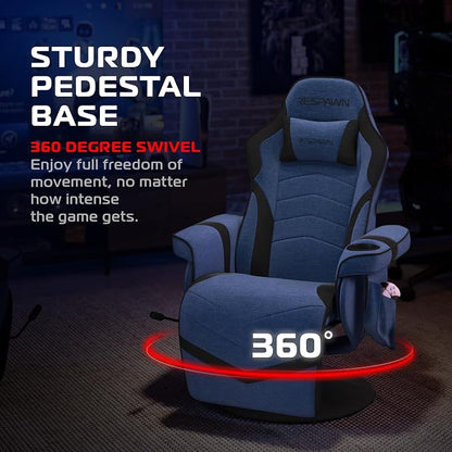 Respawn 900 Gaming Recliner Chair with Footrest, Cup Holder and Swivel | Ergonomic gaming recliner with footrest, cup holder, lumbar support, 135° recline & 360° swivel for console gaming
