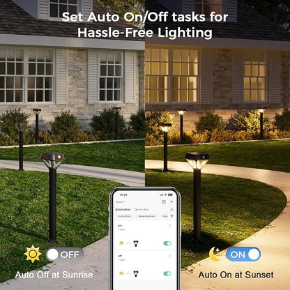 XMCOSY+ Smart Solar Pathway Lights, Motion Sensor Outdoor Light, 6 Pack | Smart Gateway Included, App & Voice Control Landscape Lights Solar Powered, RGBCW DIY Light, Auto Schedules, IP65 Waterproof