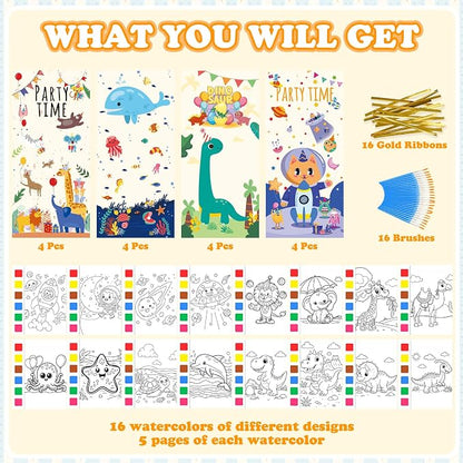 Water Coloring Books & Temporary Tattoos Bulk for Kids Party Favors(338Pcs) | Party Favors, Coloring Books for Kids Ages 4-8, Kids Crafts, Birthday Goodie Bag Stuffers, Classroom Prize, Kids Gifts