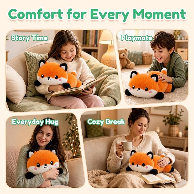 Fox Weighted Stuffed Animal, Soft Plush Toy Gift (24.8 Inch, 3.6 Lbs)
