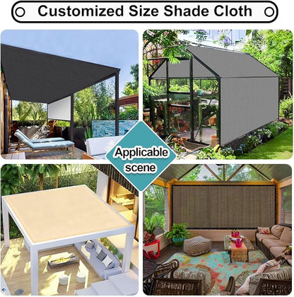 Shade&Beyond 90% Sun Shade Cloth with Grommets, 12' X 12' Pergola Shade Cover Canopy, Mesh Tarp Sun Screens for Patio, Outdoor, Garden, Backyard, Light Gray