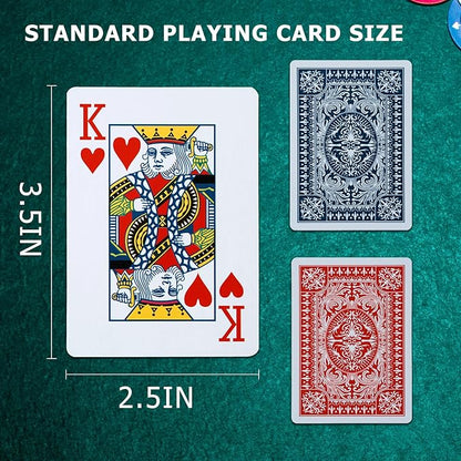 FURWEY Playing Cards 32 Pack,Standard Index,Red and Blue Backs,Large Digital Printing is Easy to Read,Blackjack，Euchre, Canasta Card Game, Poker Cards（Red/Blue）