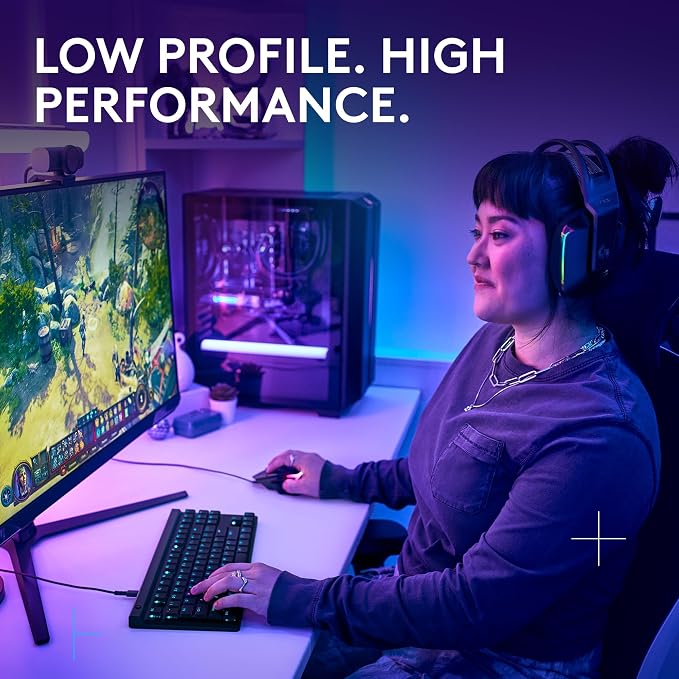Logitech G515 TKL Gaming Keyboard (Tactile) - Black | Fully customizable, double-shot PBT keycaps, brown switches