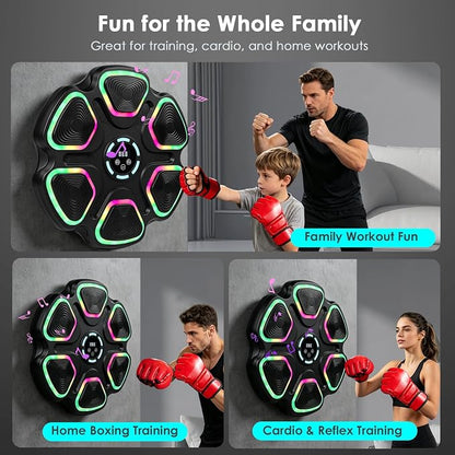 OurStarry Smart Music Boxing Machine for Adults and Kids, Wall Mounted Punching Trainer with Boxing Gloves, LED Electronic Target, 9 Modes and 9 Speeds, Home Gym Workout Equipment