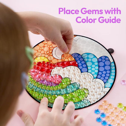 Klever Kits Diamond Art Kits for Kids, 4PCS Gem Painting Kit, Window Art Suncatchers Mosaic Kits Crafts for Girls Boy Birthday Gifts Toys Age 6+