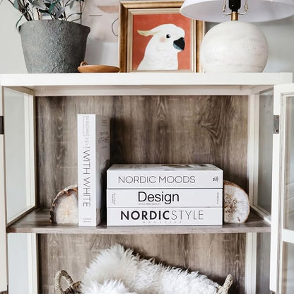 PROBENEX 4 Pcs Decorative Books | Faux Black Coffee Table & Shelf Decor | Bold Modern Look for Living Room, Office and Entryway - Not Real, Tool-Free 2-Min Setup