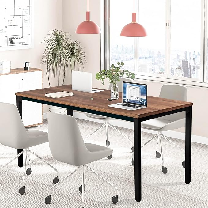 Writing Computer Desk Modern Simple Study Desk Industrial Style Laptop Table for Home Office Brown Notebook Desk (24x63 Inches)