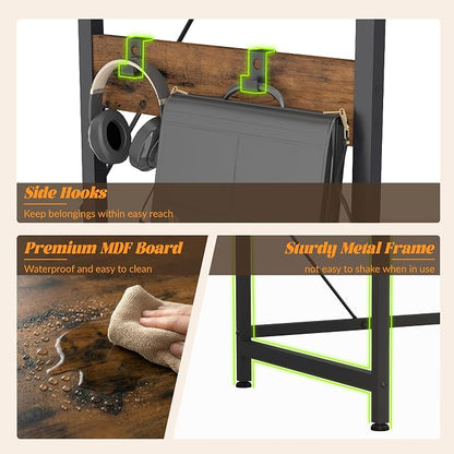 YOSHOOT 2 Person Computer Desk, 87" Long Gaming Desk for 2 People | Double Desk with 3 Fabric Drawers and 2 Power Outlets, Home Office Table for Adults and Teenagers, Rustic Brown