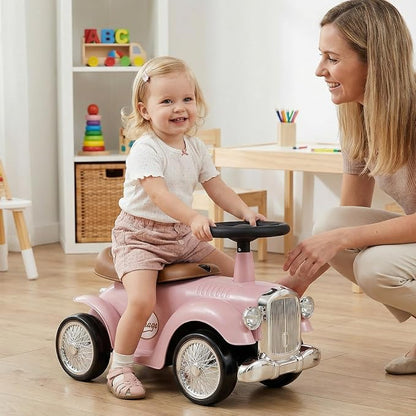 Costzon Ride On Push Car for Toddlers, Classic Kids Foot-to-Floor Sliding Car With Steering Wheel, Horn & Under Seat Storage, Ride On Toy for Boys Girls 18-36 Months (Pink)