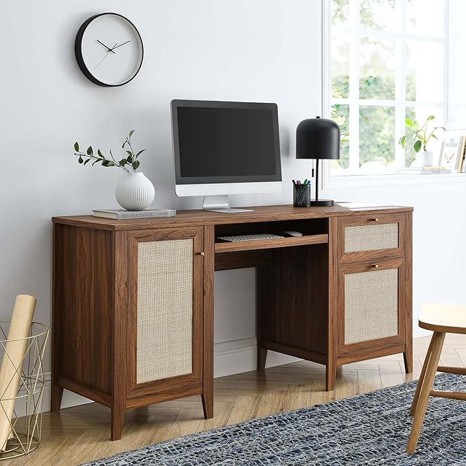Modway Soma Desk, Walnut