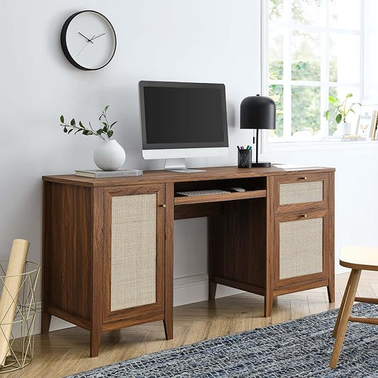 Modway Soma Desk, Walnut