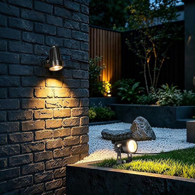 RGBCW Smart Outdoor Landscape Lighting, 6 Pack Outdoor Spot Lights with Transformer, WiFi+Bluetooth App Control Garden Path Lights, Low Voltage IP65 Waterproof for Yard Walkway Plants Trees