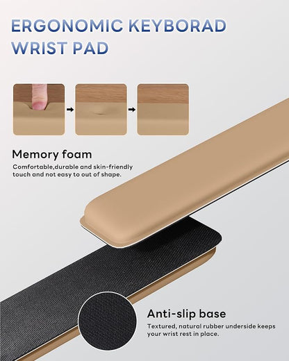Laborio Computer Keyboard Wrist Rest, Keyboard Riser Stand for Desktop | Coffee, Ergonomic Acrylic Keyboard Holder, Non-slip Wrist Pad, Pain Relief for Typing, Multiple Colors