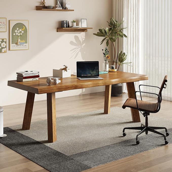 Desk / 55 inches,Solid Wood Desk Classical Style Home Office Desks/New Chinese Style Computer Table/Wooden Desk/Brown Desk