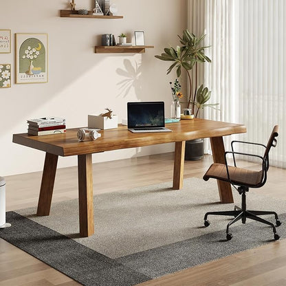 Desk / 55 inches,Solid Wood Desk Classical Style Home Office Desks/New Chinese Style Computer Table/Wooden Desk/Brown Desk