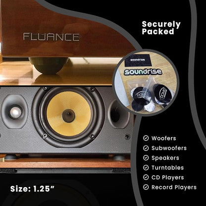 Soundrise DOMES Isolation Pads - Sound Dampening & Anti-Vibration Silicone Feet - Audio Isolation Feet for Subwoofers, Speakers & Turntables - Peel & Stick, Durable Class-A Silicone, Non-Slip (4-Pack)