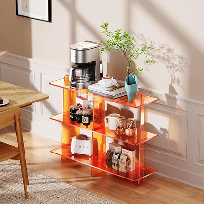 Acrylic Console Table, Entryway Table, Acrylic Bookshelf, 39.4'' x 11.8'' x 31.5'', Clear