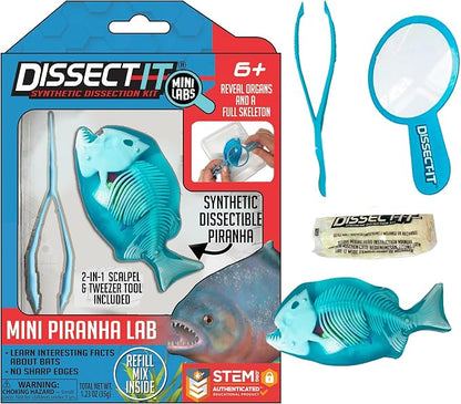 Top Secret Toys Dissect-It Mini Labs Piranha Lab Dissection Kit for Kids, Realistic Synthetic Kids Science Kit - On, Biology and Animal Anatomy, STEM Toy, Ages 6+