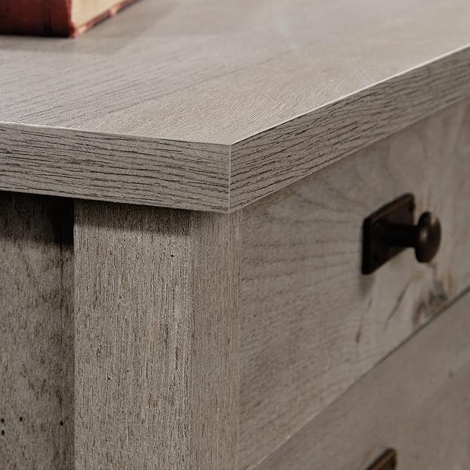 Sauder Cottage Road L-Desk, L: 65.12" x W: 58.66" x H: 29.76", Mystic Oak finish