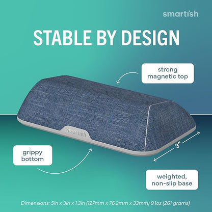 Smartish® Magnetic Cord Holder - Bigger Cable Wrangler Organizer with Magnet Clips for Charger Management on Desktop, Nightstand - Holds 6+ Cables - Blue Jeanie