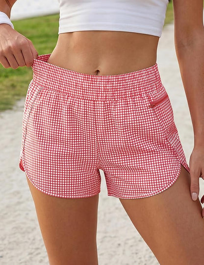 Blooming Jelly Women's Quick-Dry Running Shorts Workout Sport Layer Active Shorts with Pockets 1.75"
