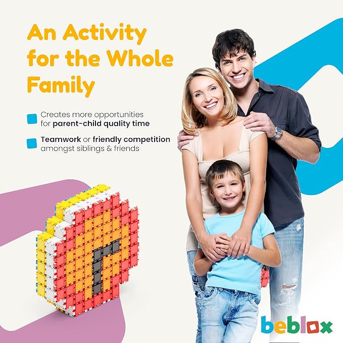Beblox Building Blocks for Kids - 250-Piece Connecting Tiles Set - Interlocking Building Blocks for Kids, STEM Toys Kit, Fun & Educational Gifts for Boys & Girls, Preschool Learning Activities Ages 4+