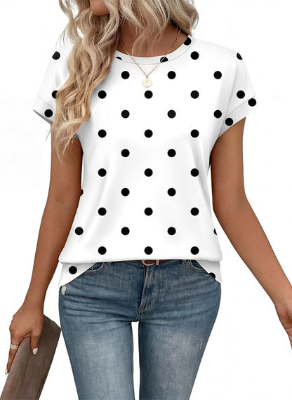 Alaroo Womens Summer Tops Short Sleeve Shirts Crew Neck Tshirt Cute Trendy Tunic Blouses (S-3XL)