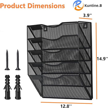 Kuntine.B Wall File Organizer Office Hanging Magazine Holder Wall File Organizer for Office Home