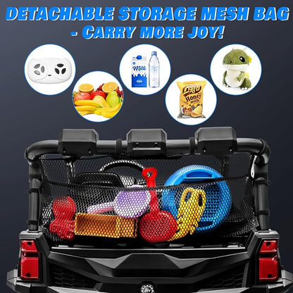 24V 2 Seater Ride on Car for Kids, MOEYURO 800W Powered UTV Toy, 5MPH Large Side by Side Electric Car w/Remote, Bluetooth, LED Light, 3 Speeds, Music, Spring Suspension, Storage for Kids Gift, Blue