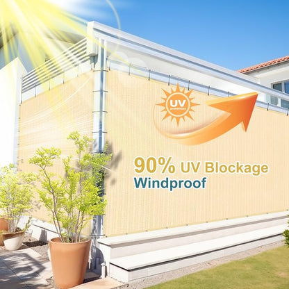 Shade&Beyond 90% Sun Shade Cloth with Grommets, 12' X 20' Pergola Shade Cover Canopy, Mesh Tarp Sun Screens for Patio, Outdoor, Garden, Backyard, Wheat