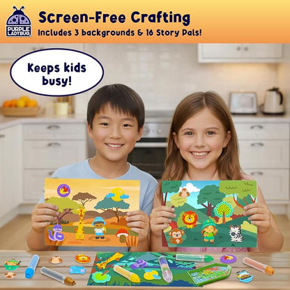 Magical Bead Painting for Kids - Animal World Theme Birthday Gift for Boys & Girls Ages 4-8 Years Old, DIY Mosaic Arts & Crafts Kit with Colorful Templates, Beads Pen & Creative Fun Set
