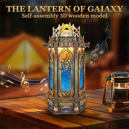 3D Wooden Puzzles for Adults Mechanical Rotation Model Kit DIY Stress-Relief Toy Building Kits for Teens, DIY Crafts/Hobbies/Gifts for Men/Woman - The Lantern of Gaiaxy