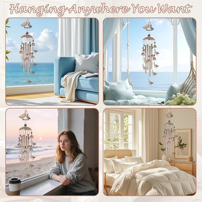 Romart Duck Wind Chimes for Outside, Duck Gifts for Women Men Mom Wife Grandma Birthday Sympathy Memorial Windchimes for Outdoors Indoors, Garden, Patio, Home, Porch, Yard Decorations