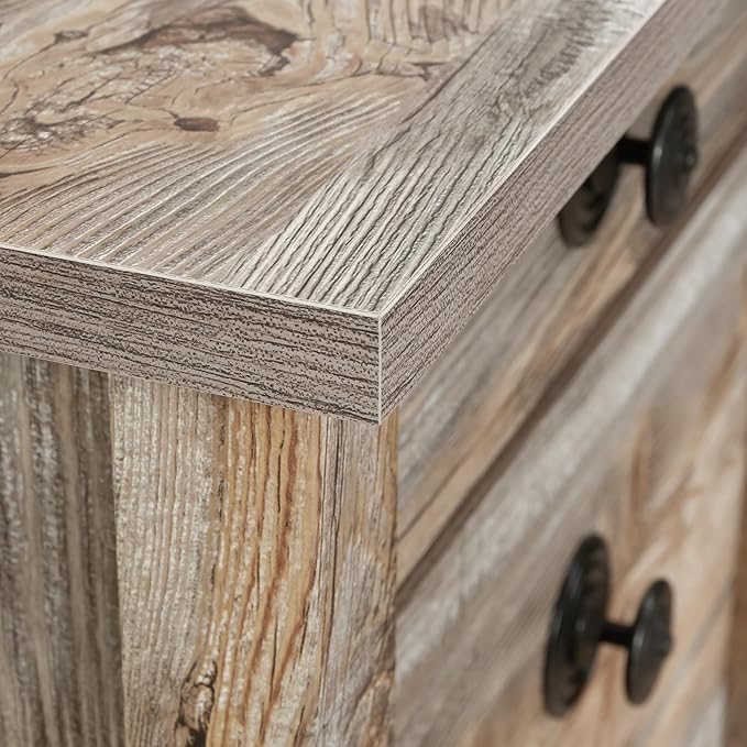 Sauder Cottage Road L-Desk, L: 65.12" x W: 58.66" x H: 29.76", Rustic Cedar finish