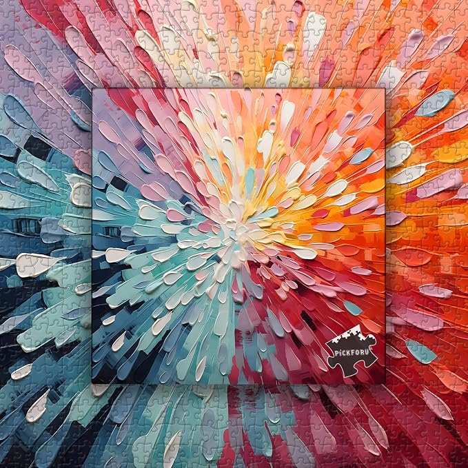 Impossible Puzzles 1000 Piece, Colorful Hard Difficult Puzzle for Adults, Gradient Rainbow Challenging Jigsaw Art Painting