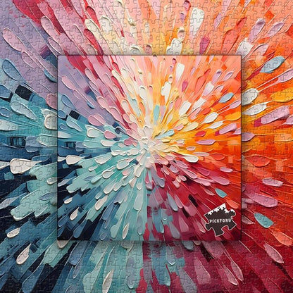 Impossible Puzzles 1000 Piece, Colorful Hard Difficult Puzzle for Adults, Gradient Rainbow Challenging Jigsaw Art Painting
