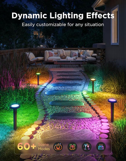 Govee Outdoor Pathway Lights 2, IP66 Waterproof, 60+ Scene Modes | for Yard, Garage, Garden, Lawn, Outdoor Decor, Works with Alexa, Google Assistant, Matter, Wired 4 Pack