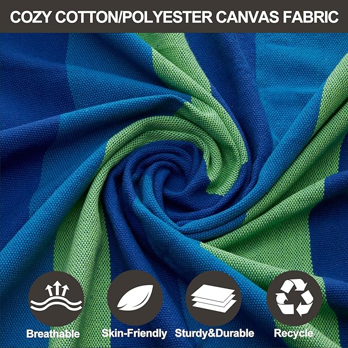 Brazilian Double Hammock with Tree Straps,Extra Large 240x160cm,2 Persons Hammock for Backyard Patio Outdoor and Indoor,450lbs Weight Capacity,Soft Woven Cotton Fabric