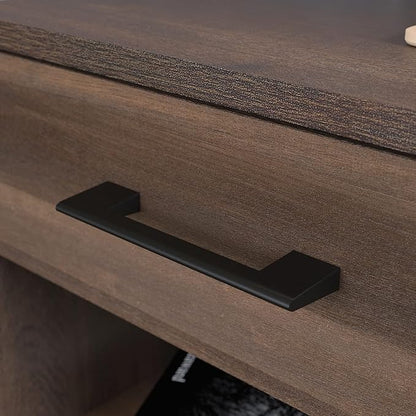 Sauder North Avenue Pedestal Home Office Desk, L: 41.97" x W: 18.50" x H: 28.15", Smoked Oak Finish