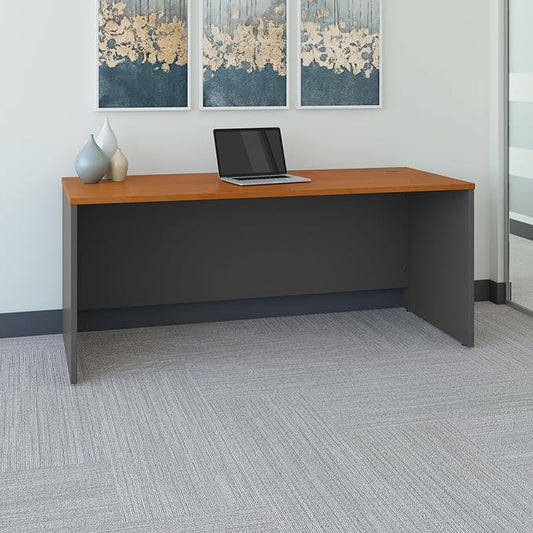 Bush Business Furniture Series C 72W Office Desk in Natural Cherry, Large Computer Table for Home and Professional Workplace
