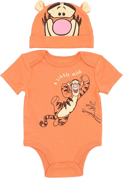 Disney Cosplay Baby Bodysuit and Hat Set Newborn to Infant Sizes (Newborn - 24 Months)
