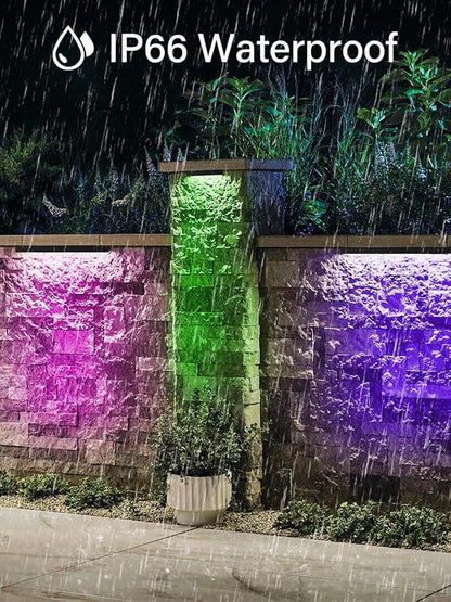 5W RGB Retaining Wall Lights 7 inch LED Hardscape Lighting Color Changing Low Voltage Landscape Paver Lights 12V 24V Step Lights Outdoor IP66 Waterproof Stair Lighting (8 Pack+Connectors)