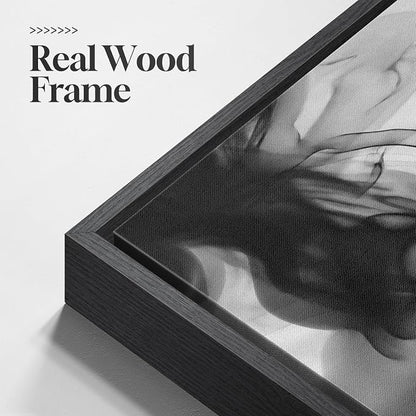 Large Framed Black and White Abstract Wall Art for Living Room, Set of 3 Modern Canvas Prints Paintings Artwork for Walls -Minimalist Pictures for Hallway, Bedroom, Office Wall Decor 24x36 In