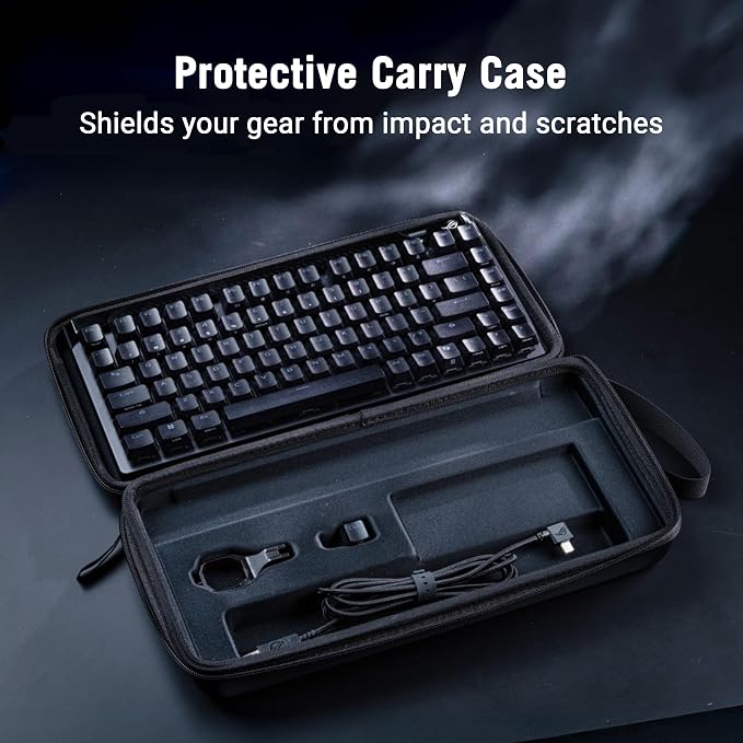 ASUS ROG Falchion Ace 75 HE Wired Analog/Hall Effect Gaming Keyboard – 75% TKL, USB, Hot Swappable HFX V2 Magnetic Switch, Rapid Trigger, 8KHz Polling, ABS Keycap, Carry Case, Web-based Config - Black