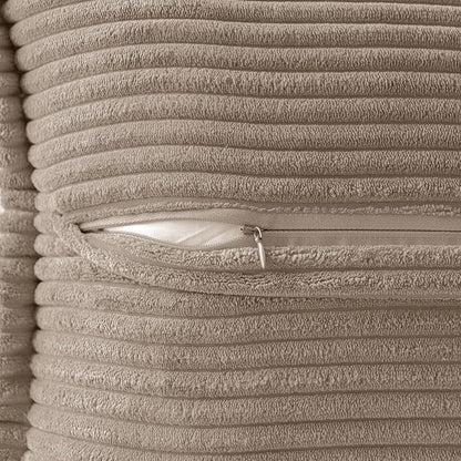 MIULEE Decorative Throw Pillow Covers for Couch Bed Livingroom 18x18 Inch Set of 2 Light Brown Boho Accent Throw Pllows Broadside Striped Patchwork Soft Corduroy Pillowcases