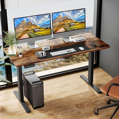 NicBex Home Office Desk 47'' x 23" Electric Height Adjustable Standing Desk Computer Desk Office Desk, Sit to Stand Ergonomic Computer Desk Adjustable Desk, Brown
