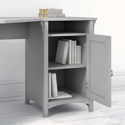 Bush Furniture Salinas 55 Inch W Corner Desk with Storage Cabinet, Cape Cod Gray (SAD155CG-03)