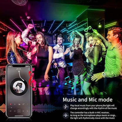 AILBTON Led Strip Lights,60ft Music Sync Color Changing, Built-in Mic,Bluetooth App Control LED Tape Lights with Remote,5050 RGB Rope Light Strips